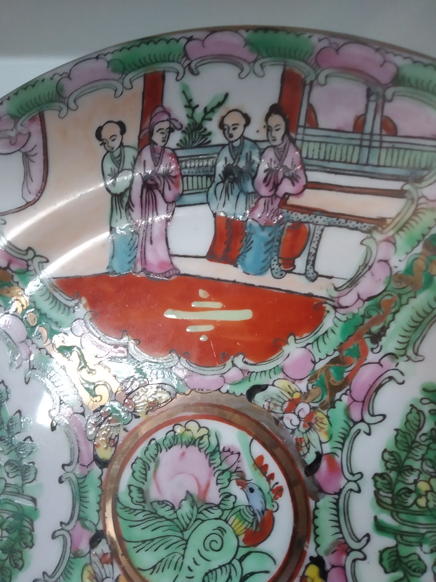 Jarra e prato em porcelana chinesa