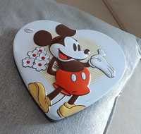 Pudełko w kształcie serca Mickey z kwiatami, metalowe