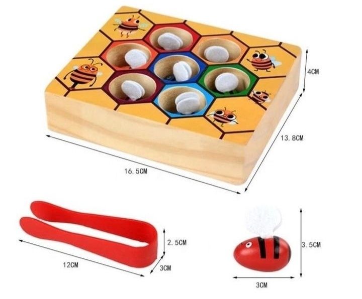 Сортер пчёлы, улей. Игра с пинцетом.