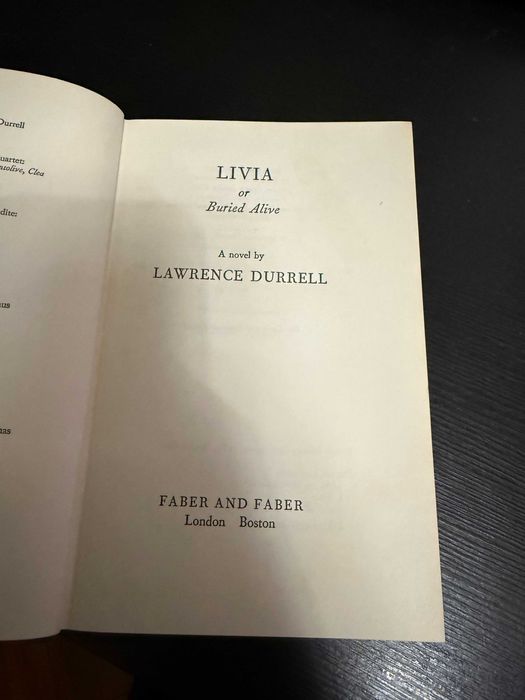 Lawrence Durrell – Livia, or Buried Alive