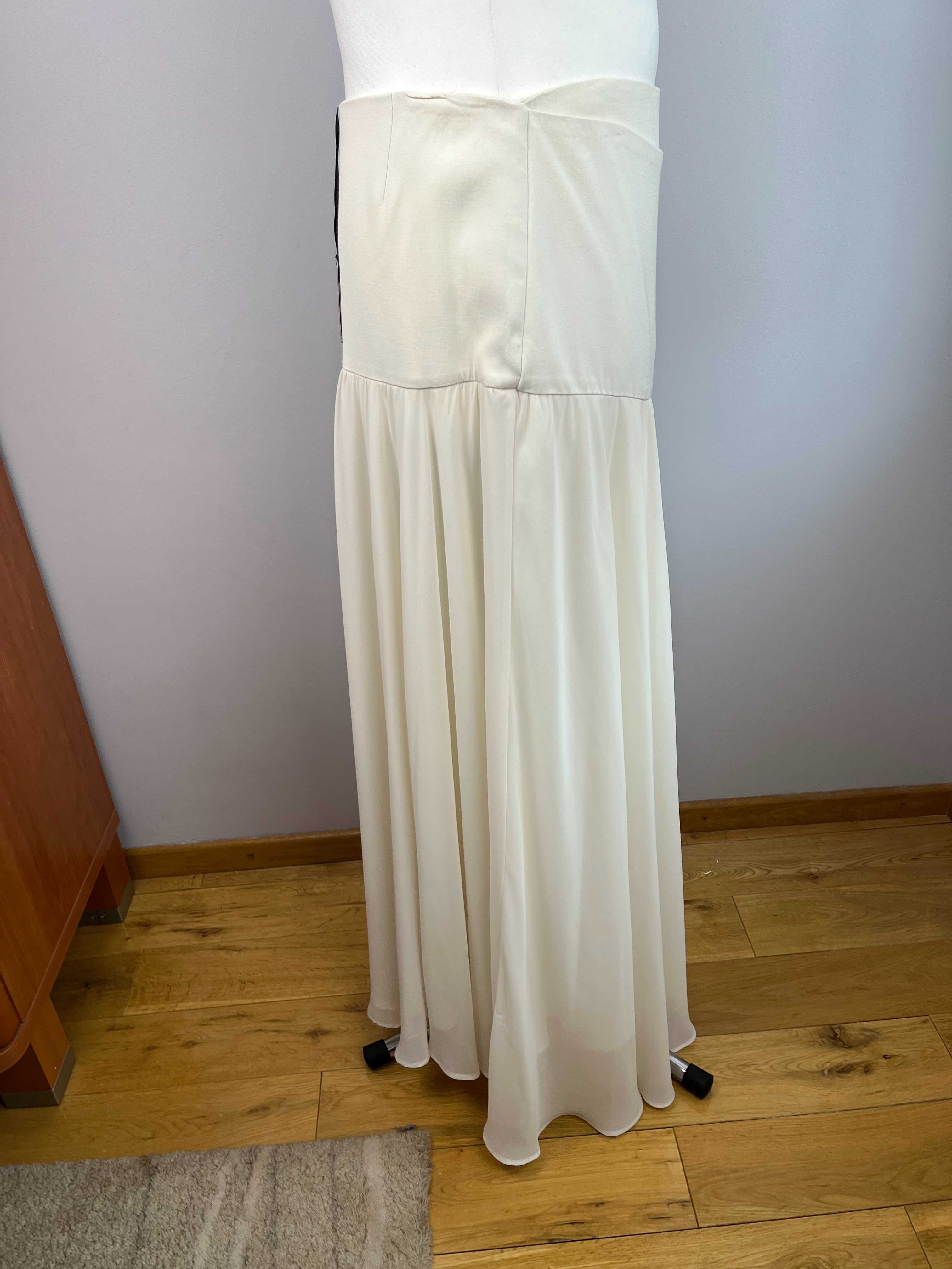 NOWA biała zwiewna szyfonowa spódnica LIU JO 42