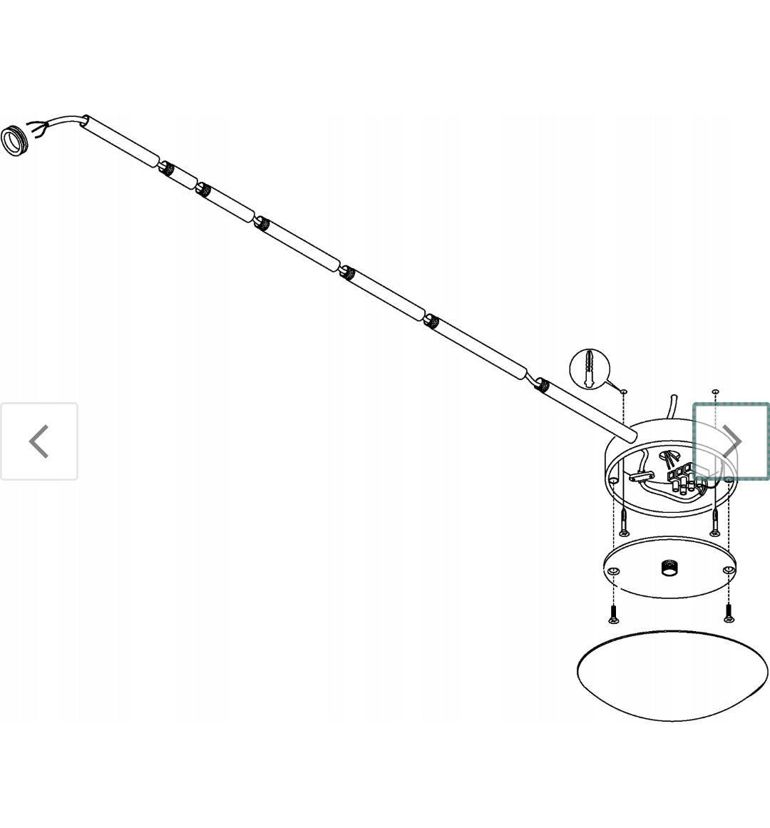 Przyłącze do lampy Eglo Extention przedłużka białe