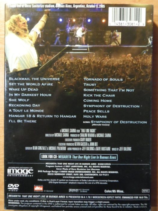 MEGADETH "That One Night - Live In Buenos Aires" (DVD9)