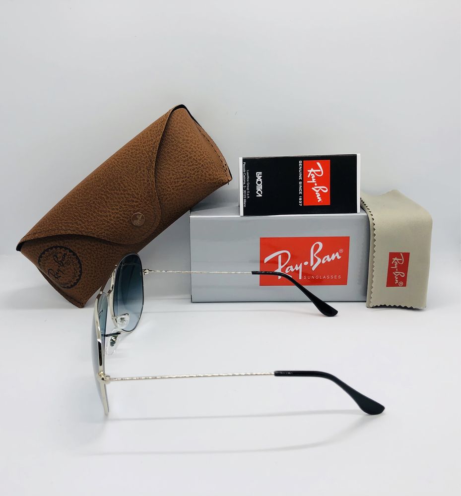 Солнцезащитные очки Ray Ban Aviator 3026 Silver-Blue Grade 62мм стекло