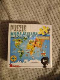 Puzzle Mapa Świata 100 elementów edukacyjne dla dzieci