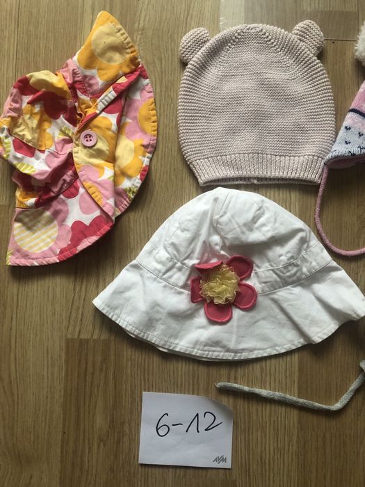 Czapki niemowlęce dziewczęce 6-12 m