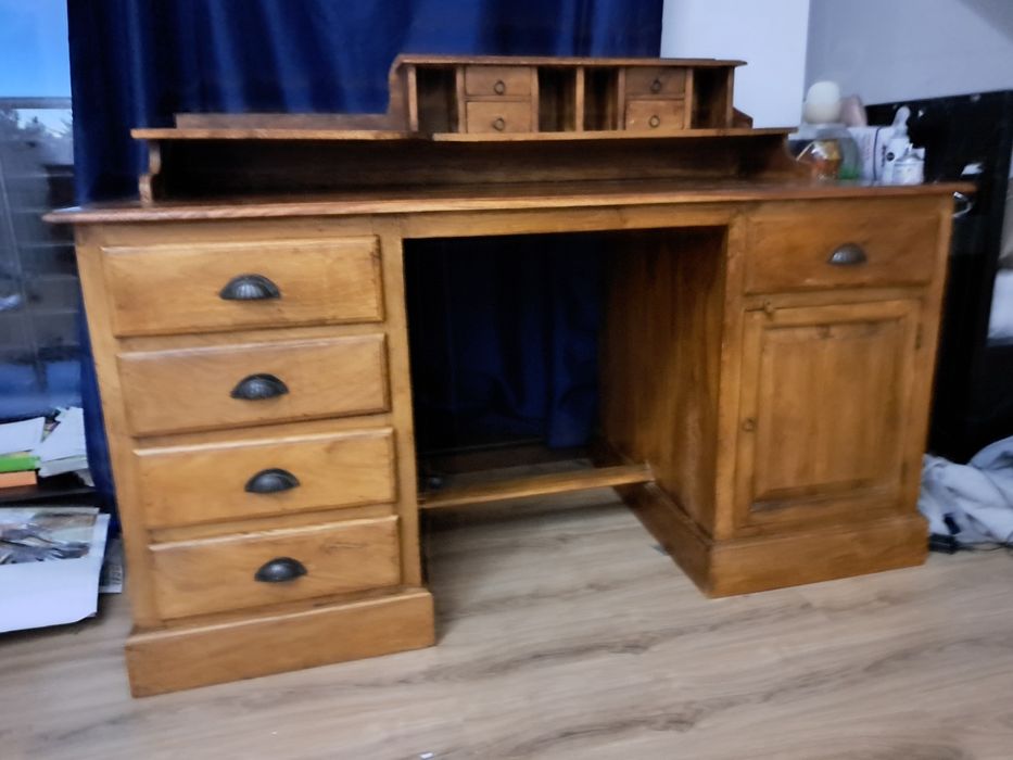 Drewno biurko komoda rtv piękne stare meble vintage