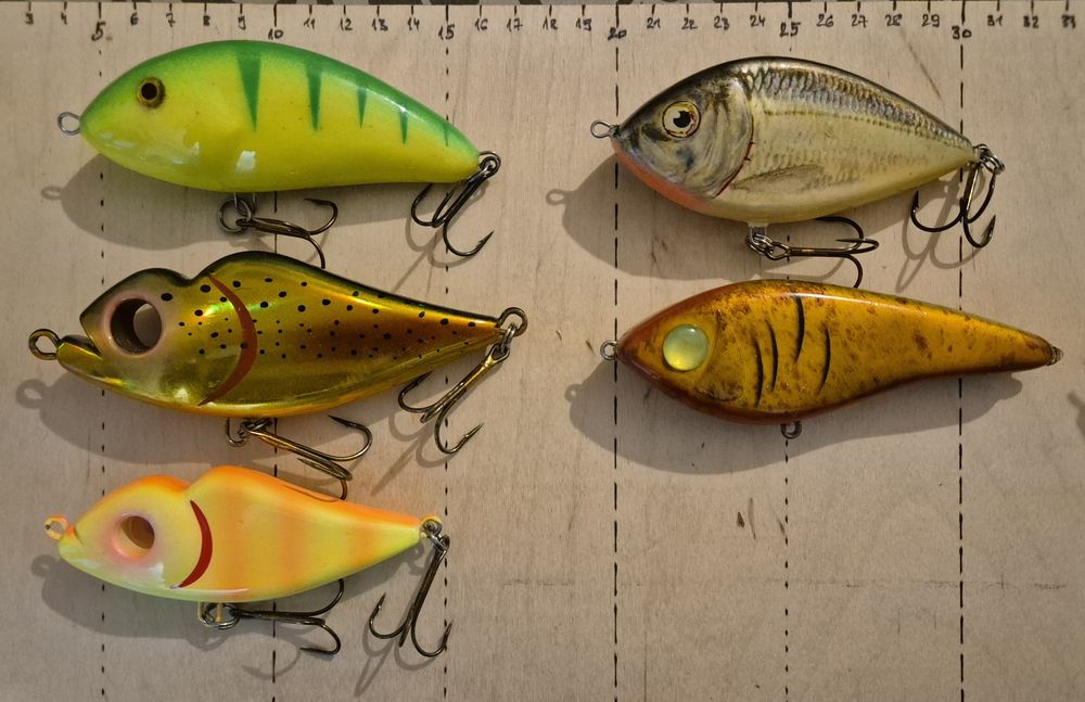 Z257 - zestaw 5 jerków 10-13cm - Conrad, Strike Pro, rękodzieło - n/u