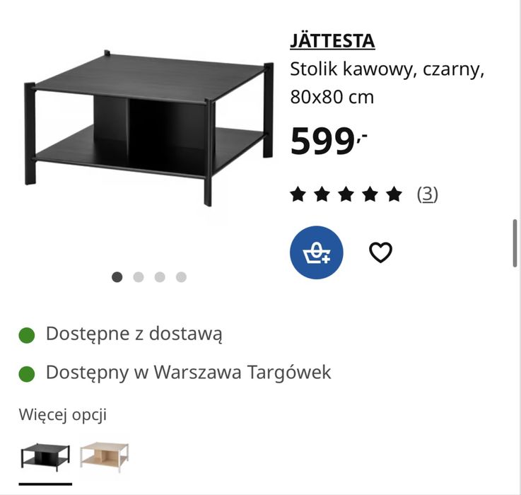 Stół stolik kawowy Ikea Jattesta