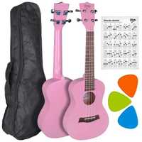 V-TONE UK23 PK ukulele koncertowe akustyczne 23 różowe ZESTAW