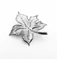 NOWA broszka srebrna liść drzewo