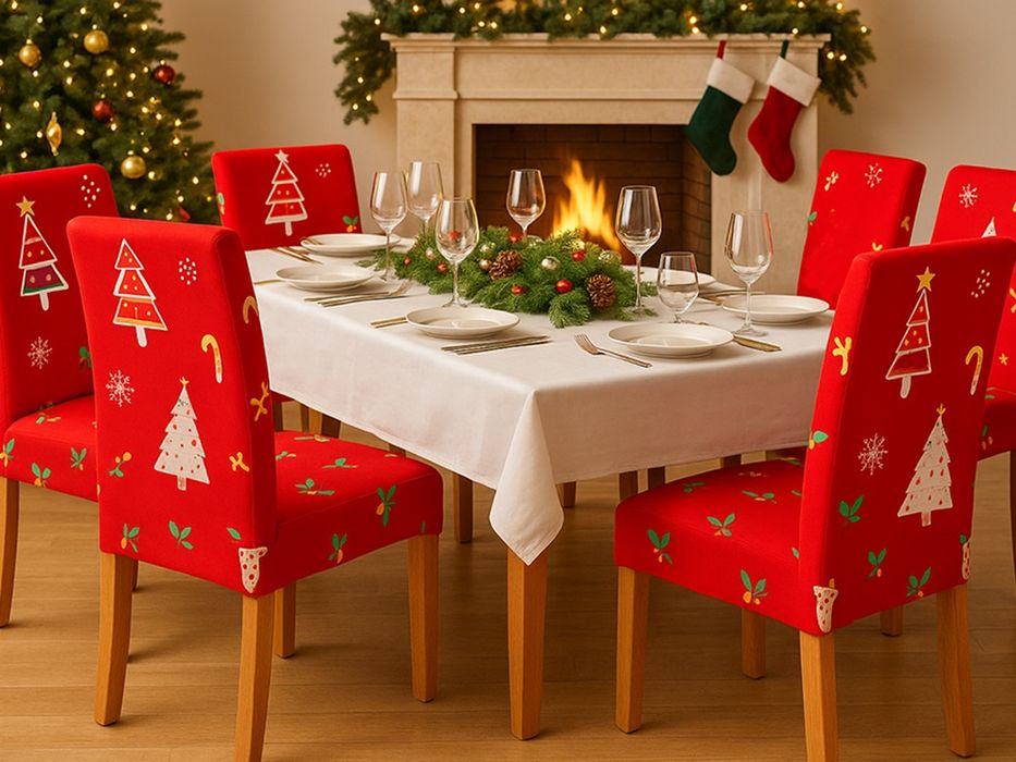 4 sztuki pokrowiec świąteczny na krzesło