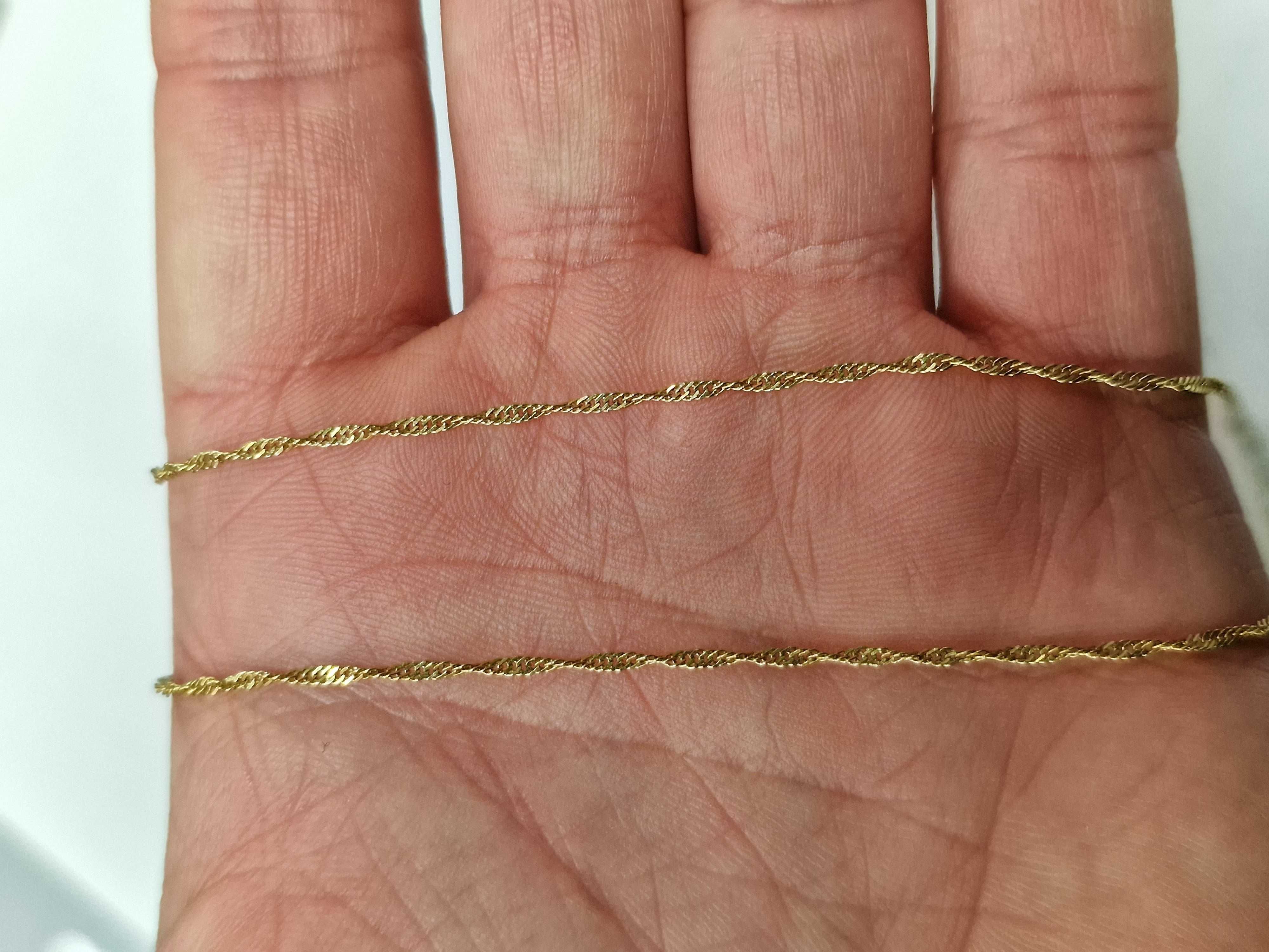 Złoty łańcuszek damski/ 585/ 1.76 gram/ 45cm/ splot singapurski