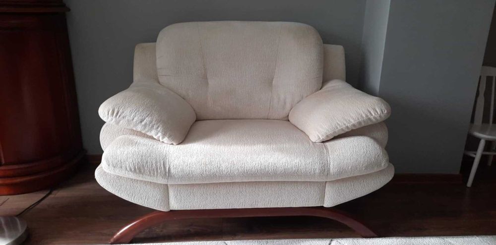 KOMPLET WYPOCZYNKOWY JAK NOWY! Sofa rozkładana + Fotele (Elbląg)