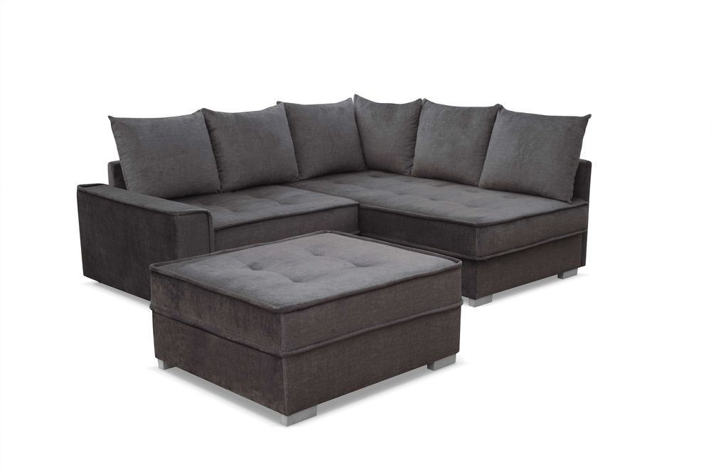 NOWY narożnik od ręki grafitowy z poduszkami WYPRZEDAŻ -60%