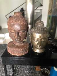 Hinduskie głowy drewniane i metalowe, oryginalne.