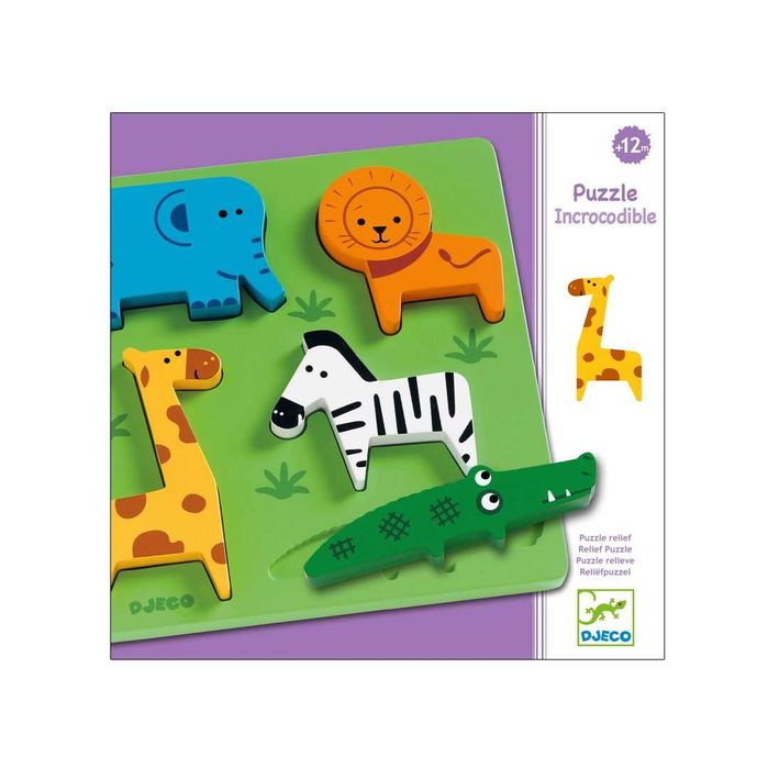 Puzzle DJECO - Płaska łamigłówka ze zwierzętami