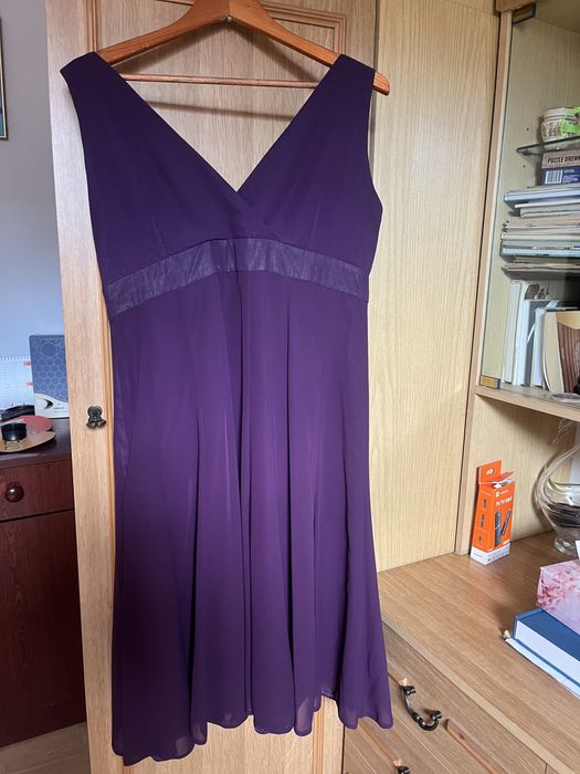 Sukienka damska 46 ze srebrnym żakietem wieczorowa wesele