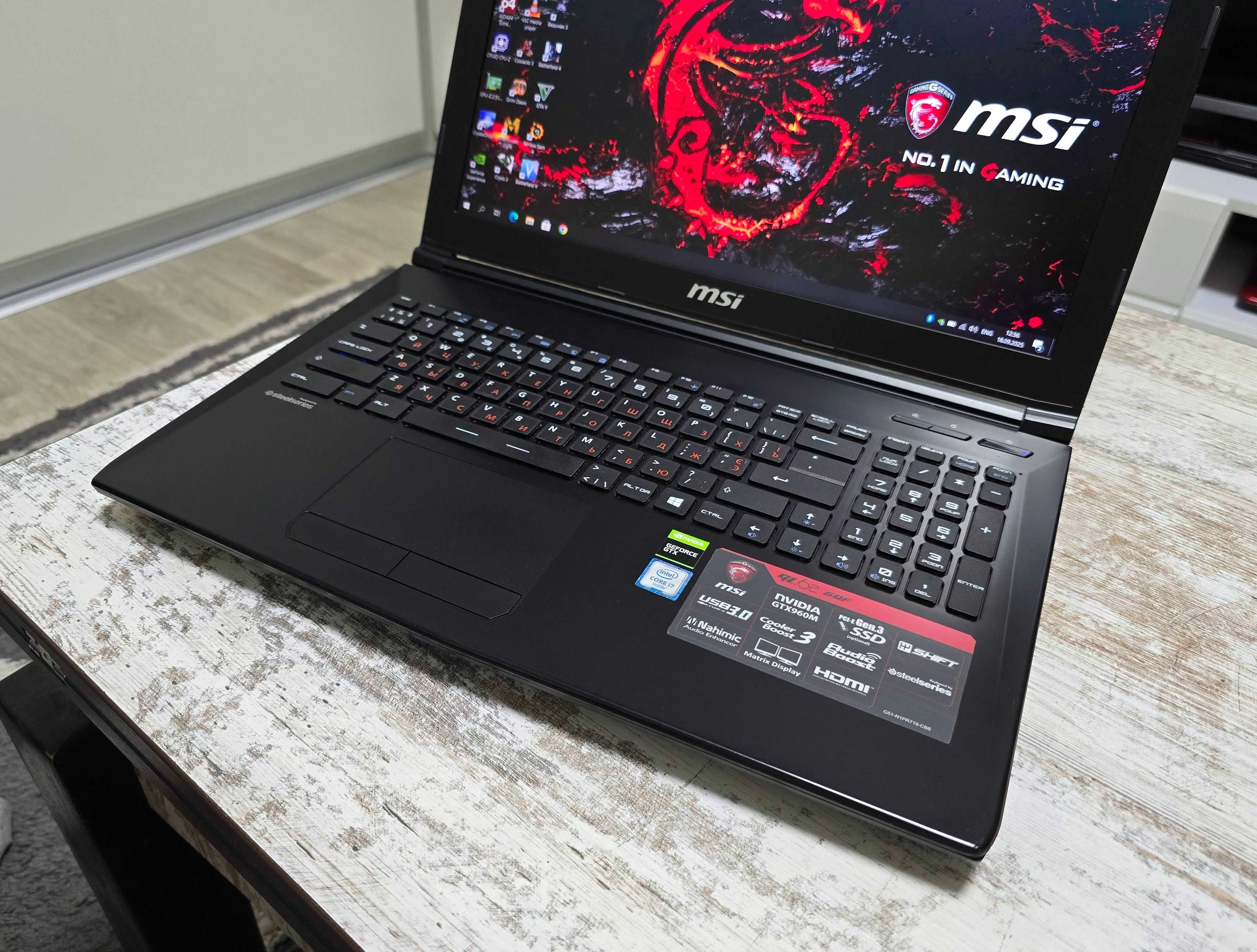Игровой MSI (Core i7/Nvidia GTX960M/16GB DDR4/SSD 256GB+500GB/АКБ 4час