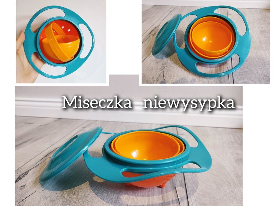 Miska / miseczka niekapek niewysypka dla dzieci obrotowa 360