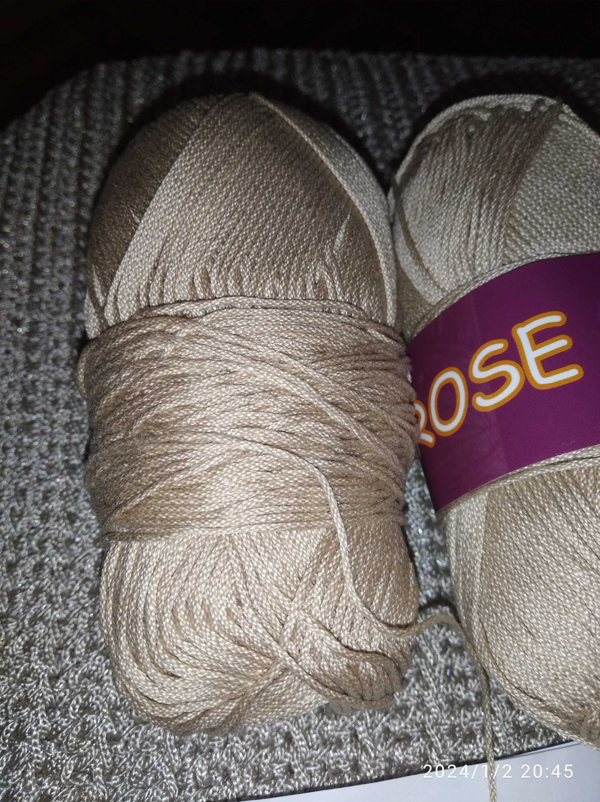 Продаю нитки (пряжу) для ручного вязания Rose, цвет беж