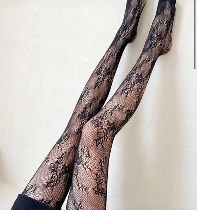 Трендові колготи жіночі чорні колготи сітка ажурні колготи стильні