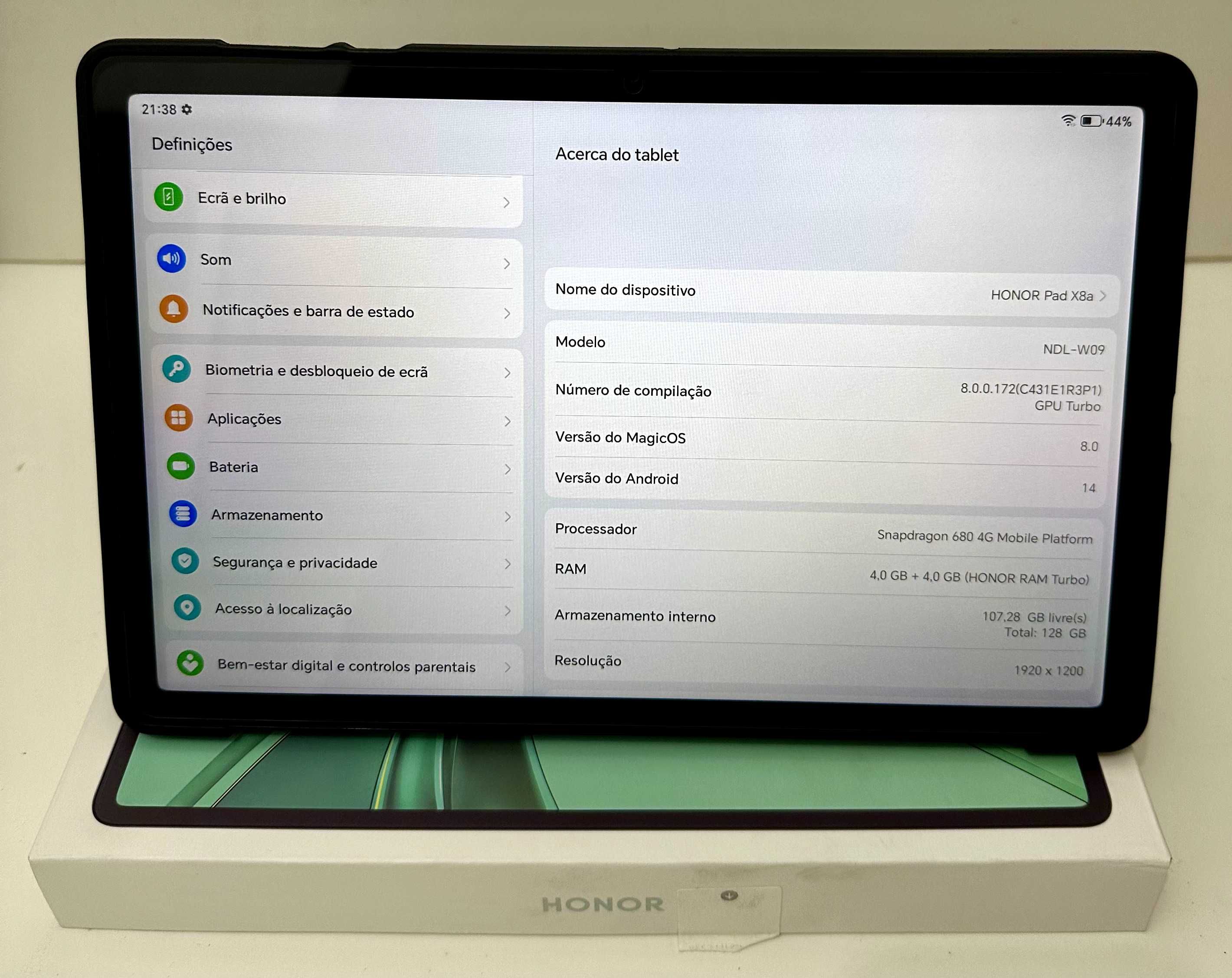 Tablet Honor Pad X8a de 11” com 128 GB Wi-Fi
