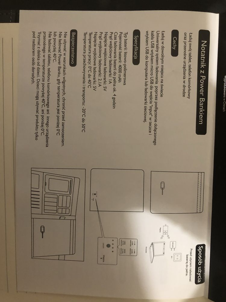 Powerbank z notatnikiem
