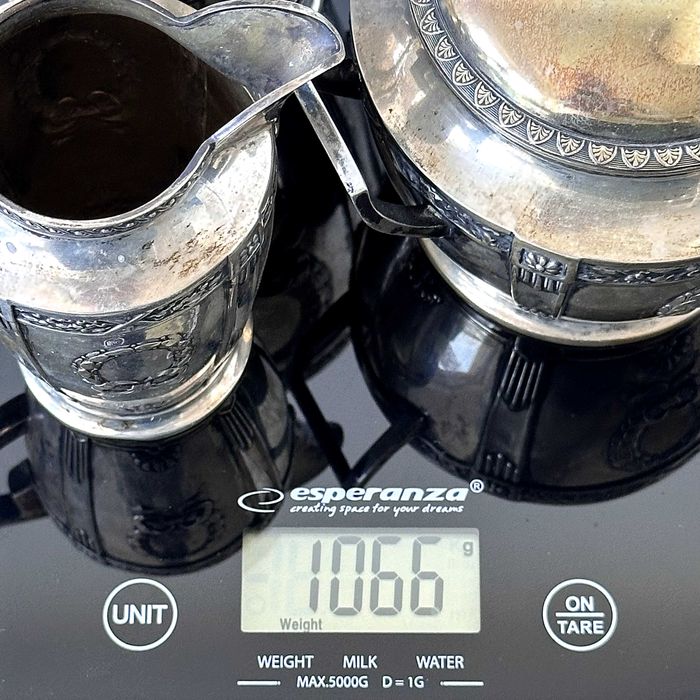 Srebrny komplet do kawy Fabryki Peter Bruckmann & Sons próba 800