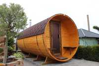 Sauna ogrodowa fińska beczka 2-4m piec elektryczny, opalany drewnem