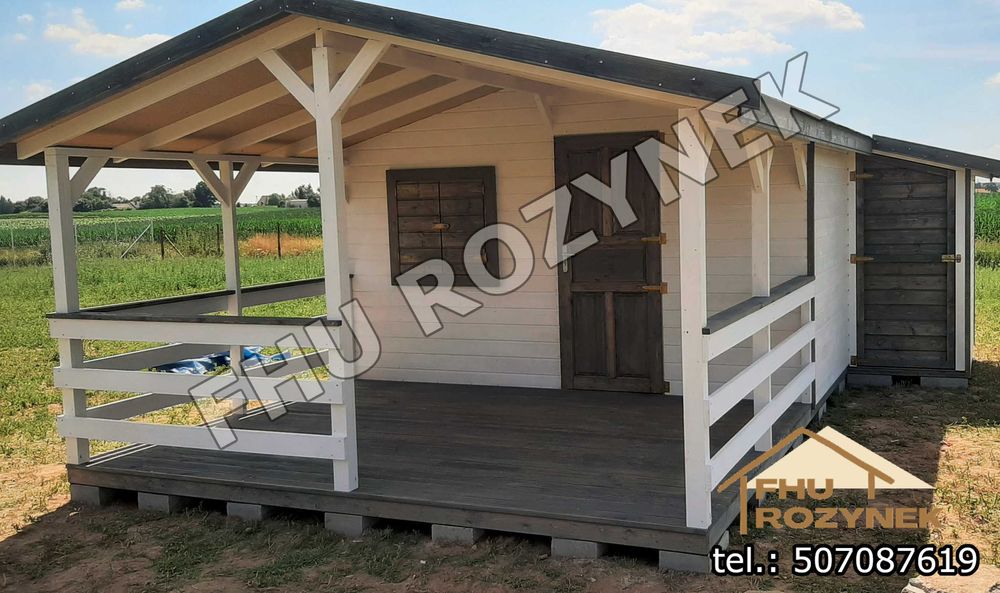 domek drewniany letniskowy Marian28m2 MONTAŻ, DOJAZD GRATIS NA TEN ROK