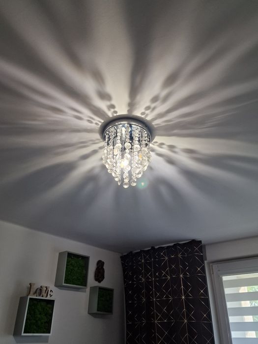 Żyrandol lampa led sufitowa z kryształkami + żarówki