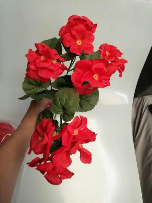 Realistyczne jedwabne sztuczne Pelargonie rośliny odporne na uv