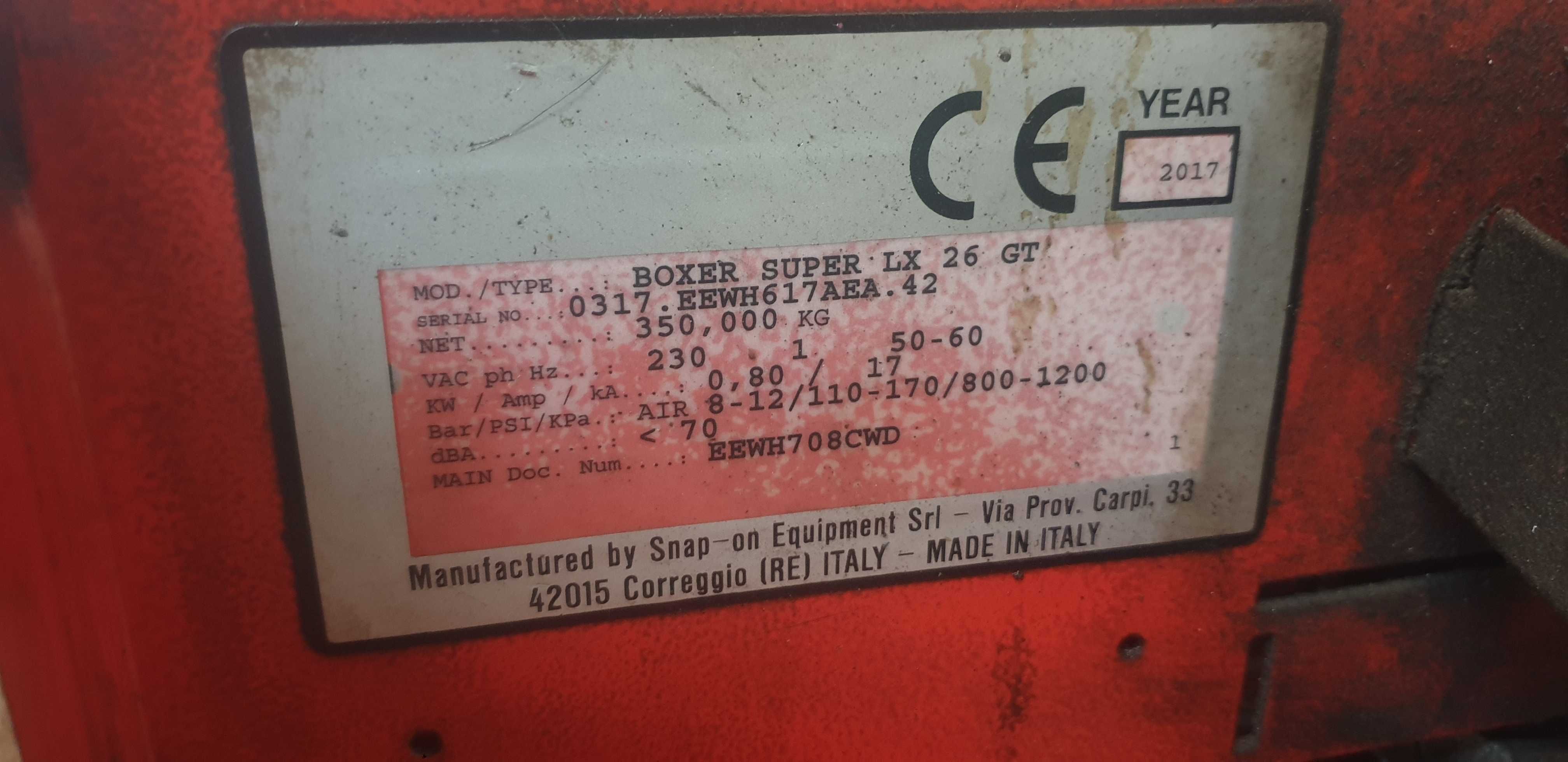montażownica boxer super lx26 wyważarka john bean zestaw wulkanizacja
