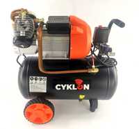 Kompresor olejowy sprężarka CYKLON C50V2 50L 2 tłoki 10bar +olej+filtr