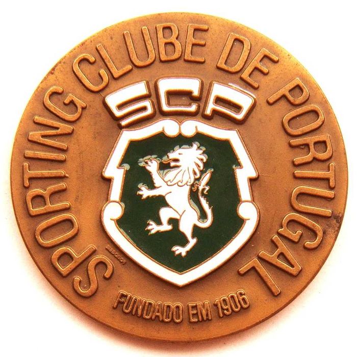 Medalha de Bronze Futebol Sporting Clube de Portugal Leão em Estojo