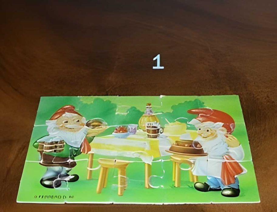 Редкий киндер-сюрприз. Паззл "Гномы пируют"