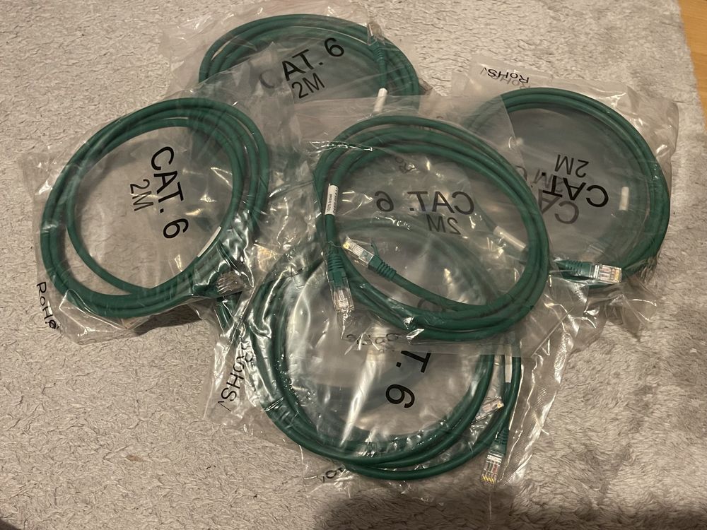 Kabel sieciowy LAN ethernet  CAT6 CAT 6 2M 15 sztuk