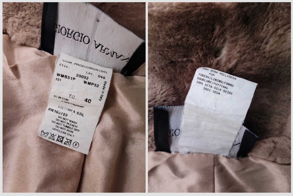 Giorgio Armani _ Italy _ Luxury _ 2005 _ Wrap _ Silk _ Rabbit Fur Coat