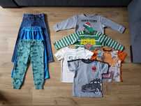 Zestaw ubranek chłopięcych 98/104/110 Tom Tailor H&M Dinozaury Jeansy