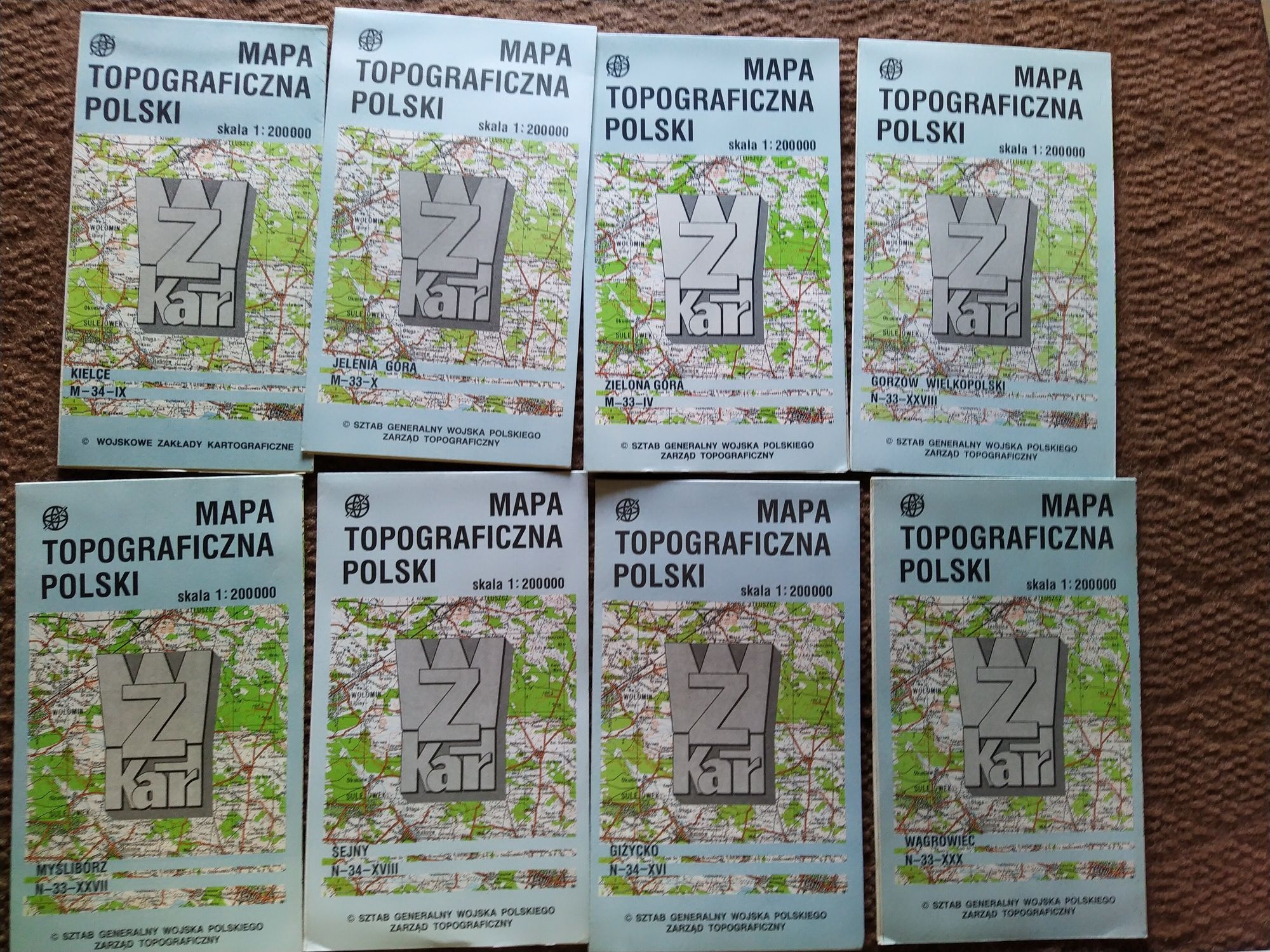 Mapa topograficzna Polski 1:200000 komplet