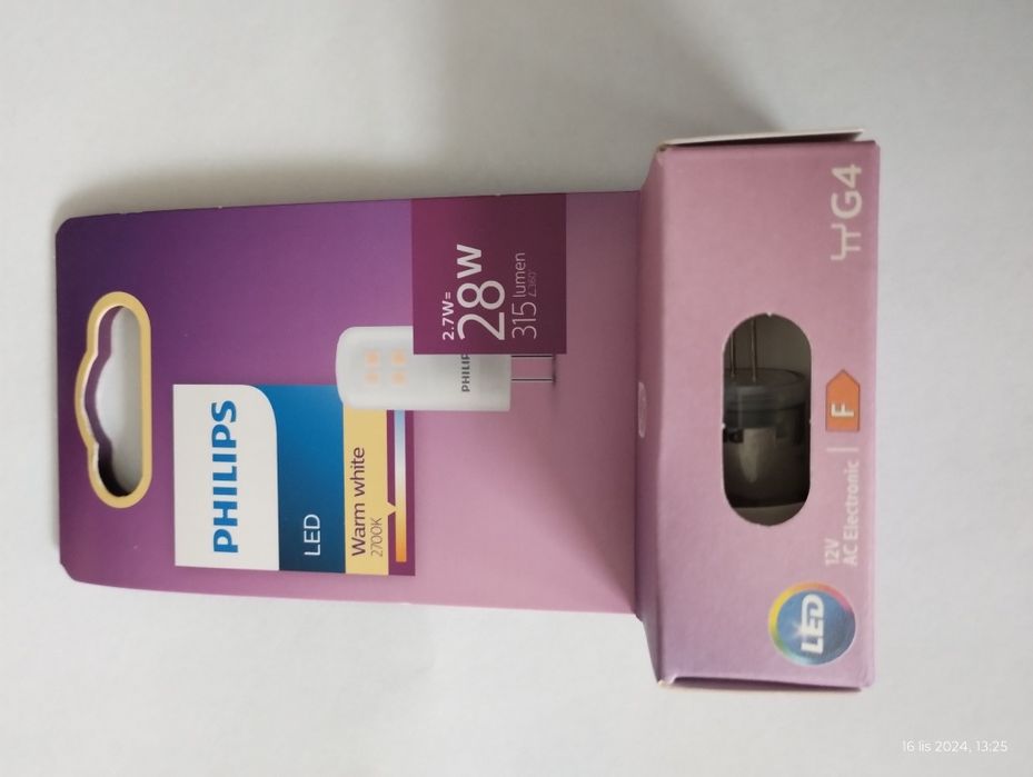 Żarówka LED G4 MINI KAPSUŁKA 2.7W=28W 315lm 2700K Ciepła Biała PHILIPS