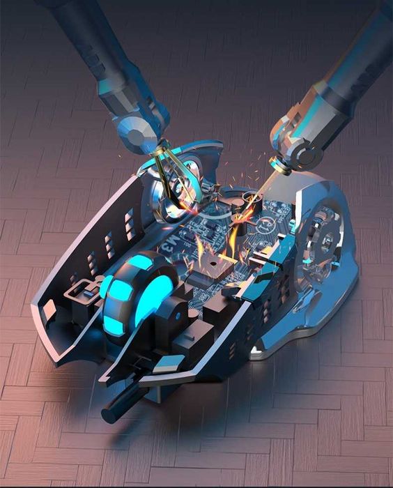 Mysz Gamingowa Bezprzewodowa Dla Gracza Do Laptopa Komputera Czarna