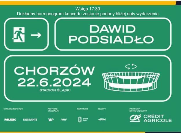Bilety Dawid Podsiadło - Chorzów, 22 czerwca 2024