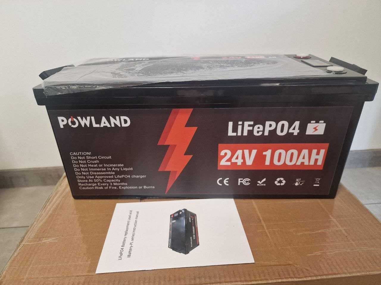 Батарея (акумулятор, аккумулятор) Lifepo4 24v 100ah (Powland)