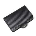 Porta cartões estilo SECRID automático duplo preto carbono