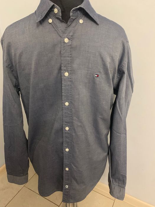 Tommy Hilfiger logowana, elegancka koszula r. M Extra stan, bawełna
