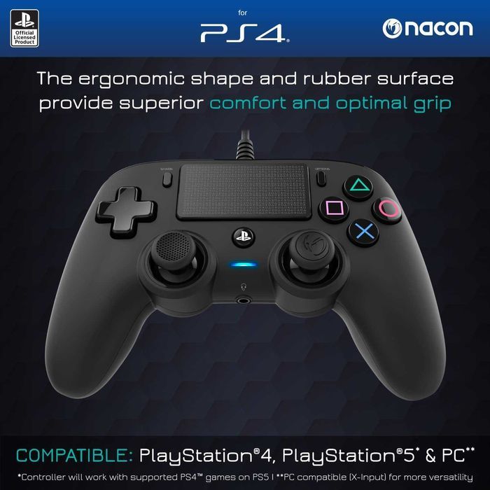 Pad Nacon PS4 Compact Czarny wyście słuchawkowe 3.5 NOWY