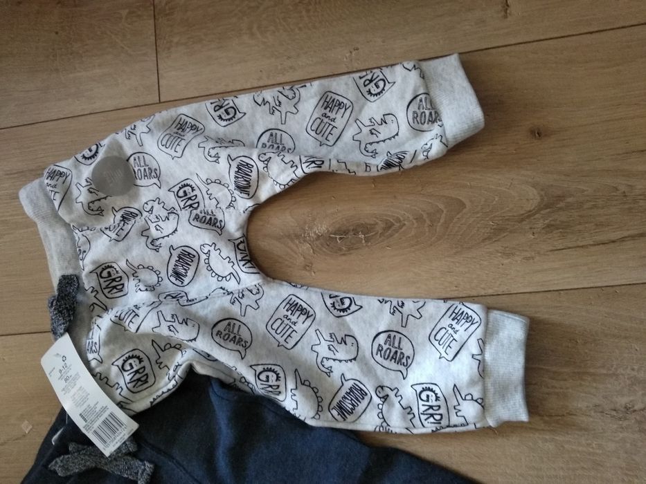 NOWY zestaw komplet 2 spodnie dresowe joggery F&F 80