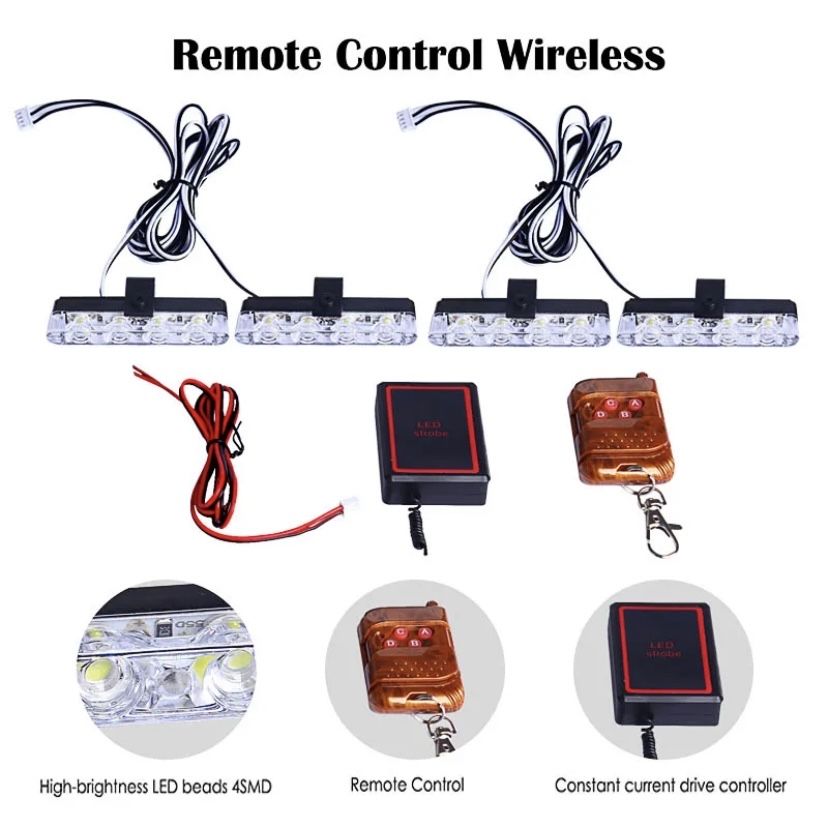 АКЦІЯ! LED стробоскопи поліцейські мигалки синьо червоні  для авто ФСО
